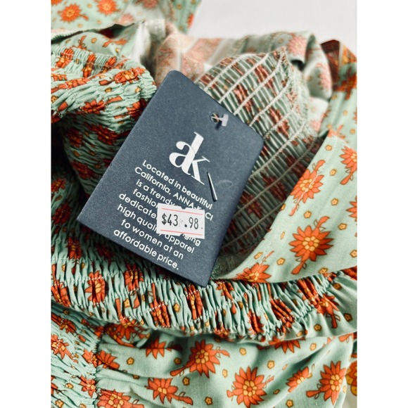 Anna Kaci Maxi Dress Feminine Ruffle Sz Sm Peasant Boho Flounce Milkmaid NWT - Picture 7 of 7